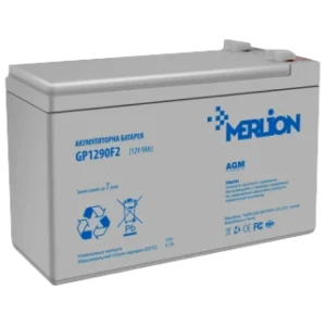 MERLION GP1290F2 AGM 12В 9 А•г Свинцево-кислотна акумуляторна батарея