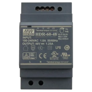 Mean Well HDR-60-48 48B 1.25А для монтажа на DIN рейку Блок живлення