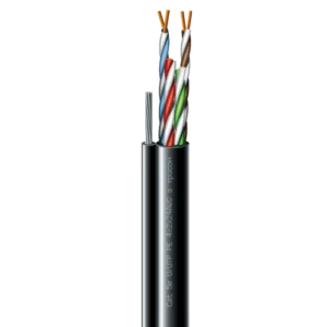 Cat. 5e U/UTP  РЕ steel cord 4x2x24 AWG (k) трос (70910181) бухта 169м Кабель кручена пара ЗЗКМ (UTP мідь вуличний з тросом)