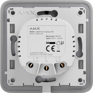 Реле одноклавішний вимикач прохідного типу Ajax LightCore Vertical 2-way for LightSwitch Jeweler, бездротовий