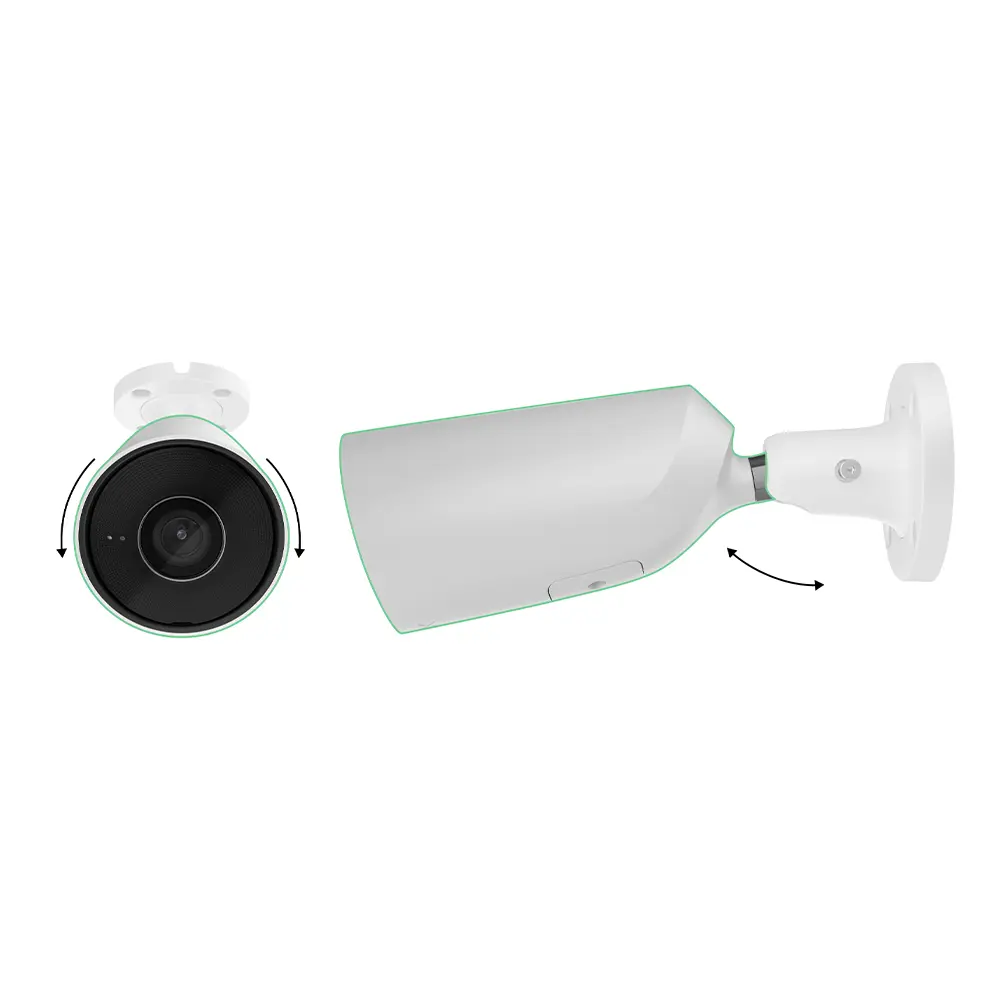 IP-Камера дротова Ajax BulletCam, 8мп, 4мм, Poe, True WDR, IP 65, ІЧ 35м, аудіо, кут огляду 75°до 85°, вулична, біла