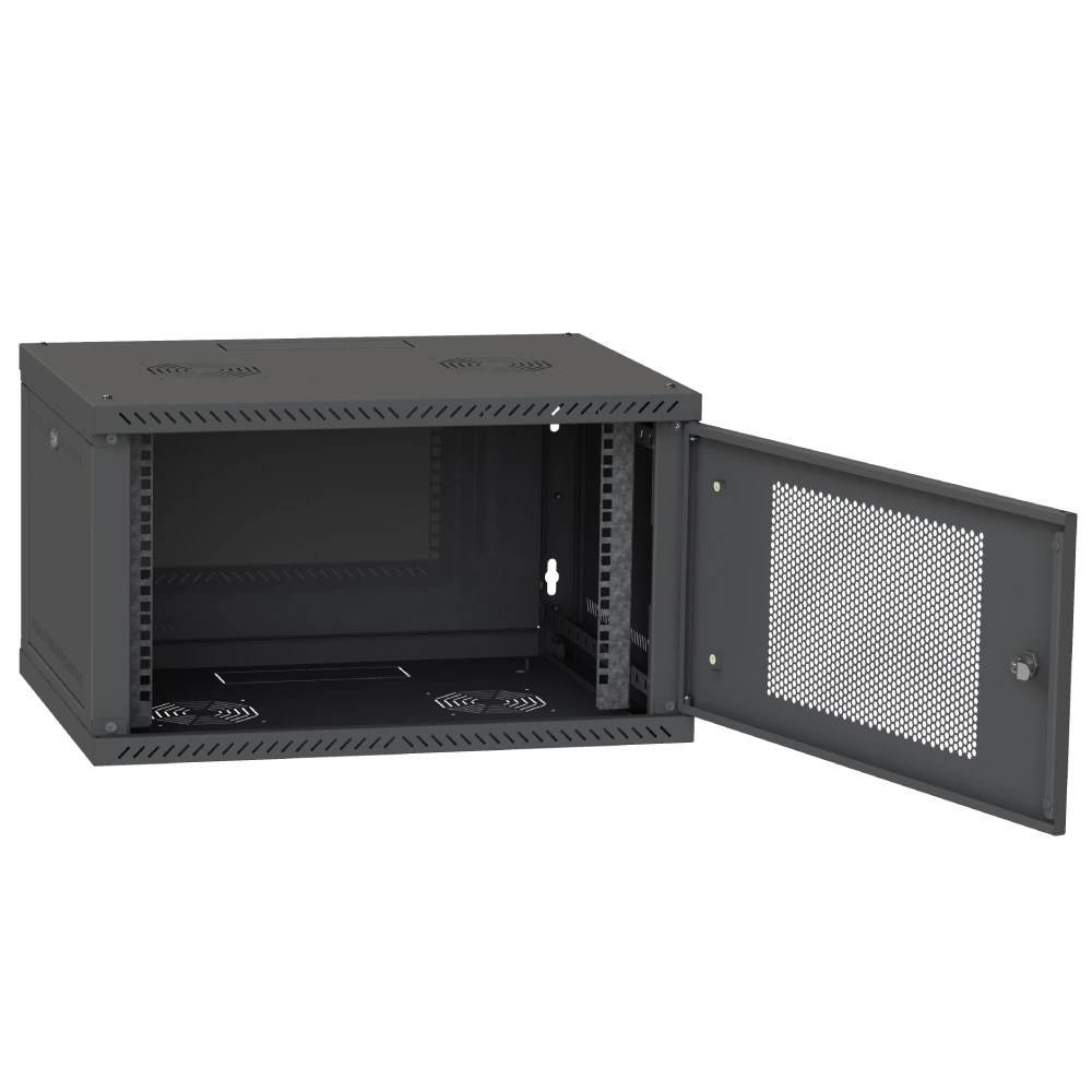 IPCOM 4U 600x350 Шафа телекомунікаційна двері перф (RAL9005) - Зображення 3