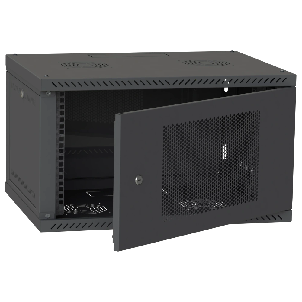 IPCOM CH-6U 600x600 перфорація RAL9005 Шафа серверна - Зображення 3