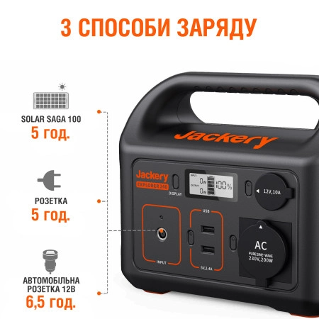 Jackery Explorer 240 EU Зарядна станція - Зображення 4