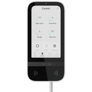 Клавіатура дротова сенсорна Ajax Superior KeyPad TouchScreen white Fibra