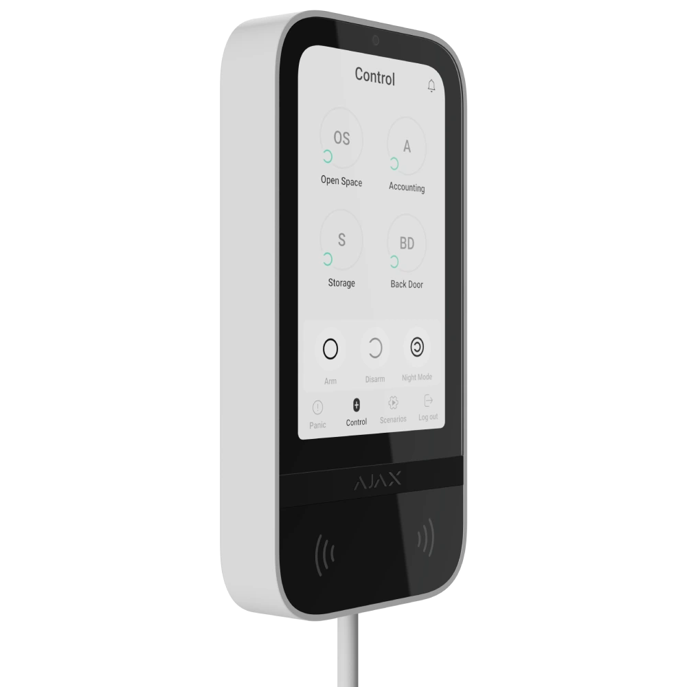 Клавіатура дротова сенсорна Ajax Superior KeyPad TouchScreen white Fibra - Зображення 3