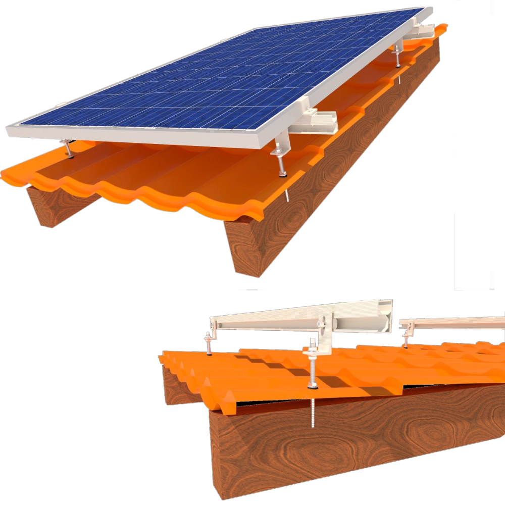 InstallKit IK-XL-M-5 кріплення Комплект кріплення 5 сонячних панелей до 1145мм металочерепиця профнастил шифер Комплект