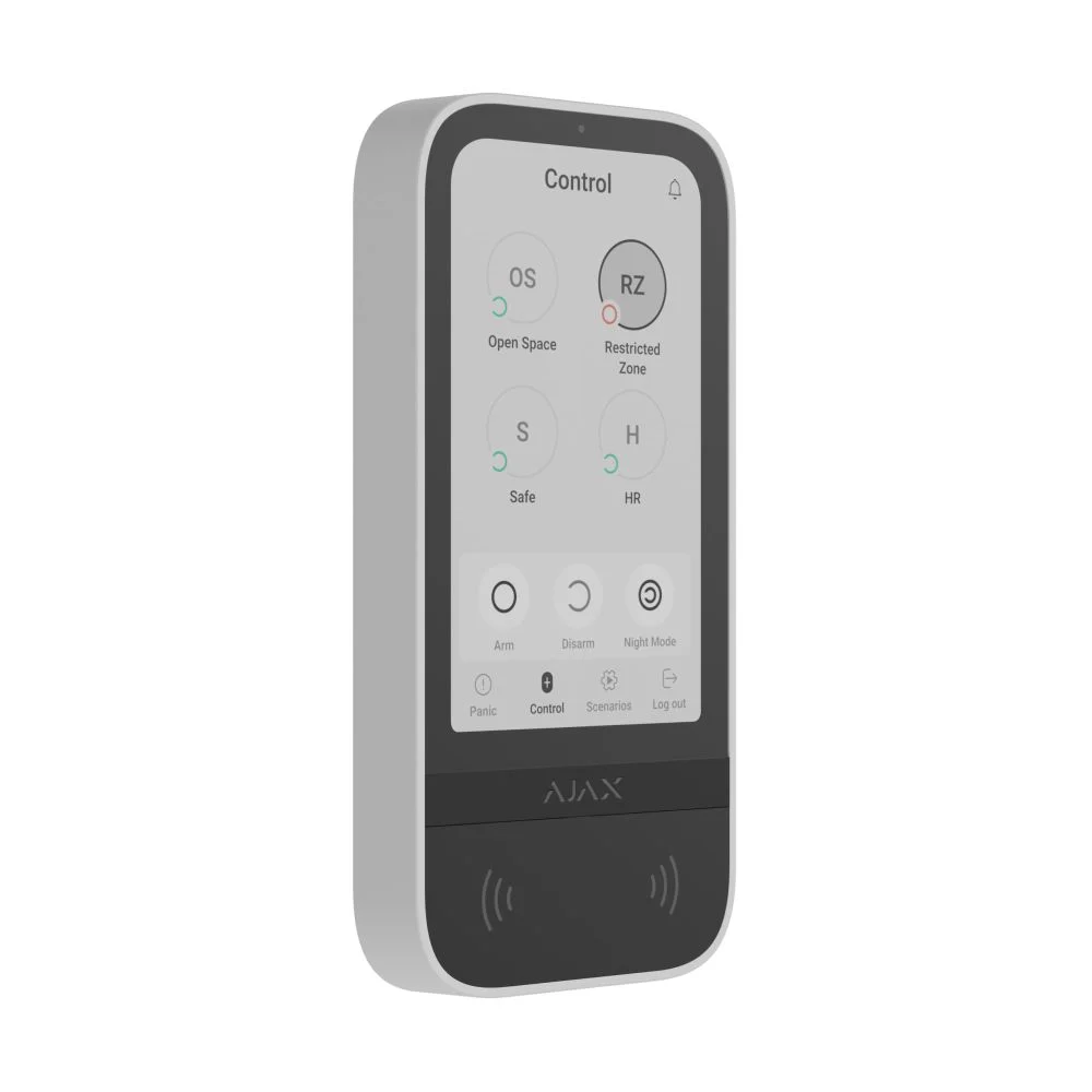Бездротова сенсорна клавіатура Ajax Keypad Plus, jeweller, бездротовий, білий
