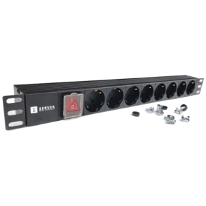 EServer 220В 19" 1U Подовжувач на 8 розеток