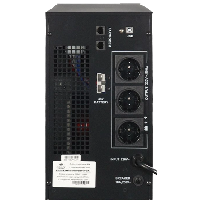 Kraft KRF-PSW3000VA/2400W(LCD)48V Інвертор з ДБЖ - Зображення 3