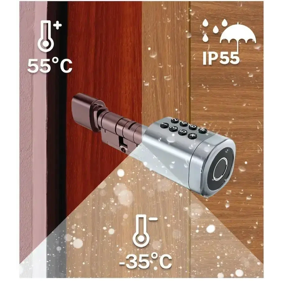 SEVEN LOCK SL-7774BF black (35-90мм) (циліндр) Біометричний замок - Зображення 5