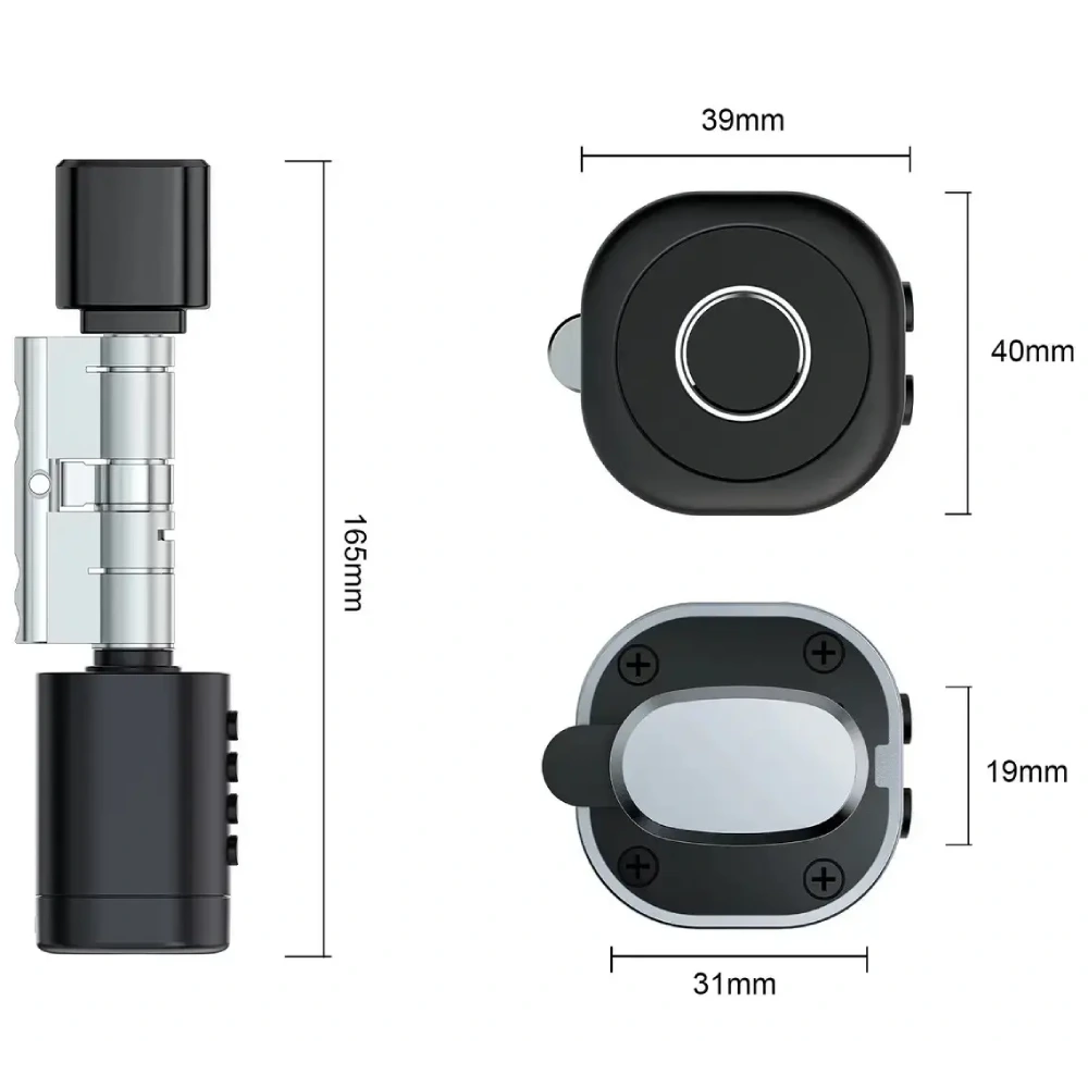 SEVEN LOCK SL-7774BF black (35-90мм) (циліндр) Біометричний замок - Зображення 6