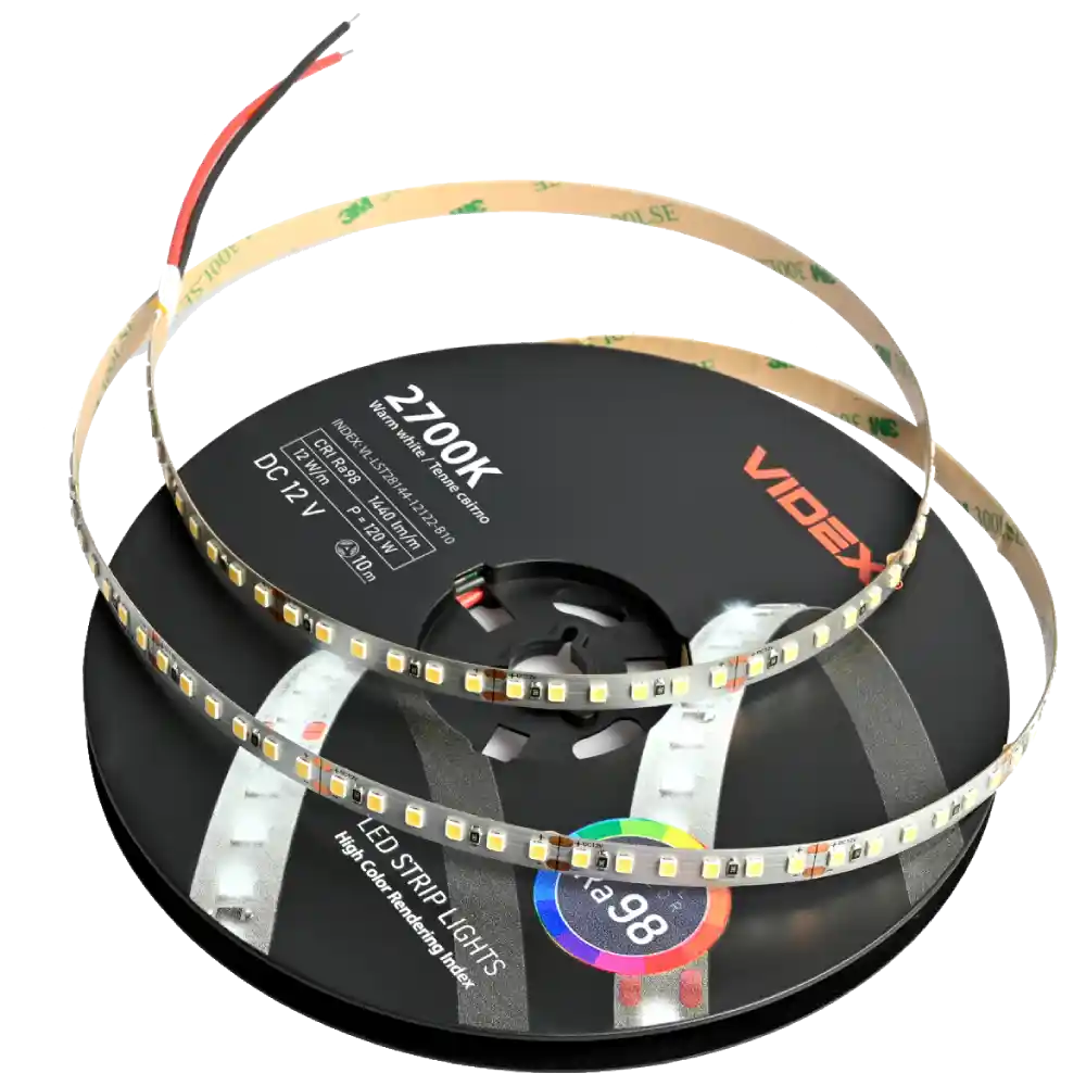 VIDEX (VL-LST28144-12122-B10) DC12V 120W 10M 2700К LED стрічка - Зображення 4