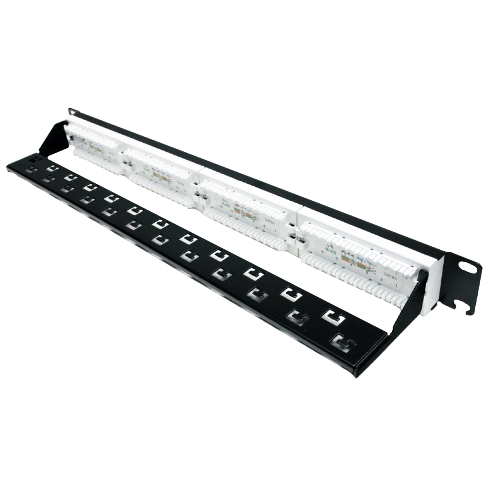 L&W ELECTRONICAL LW-PP74 Патч-панель 19" 24xRJ-45 UTP, кат. 6a, із заднім організатором з пластиковими шторками, LW - Зображення 3