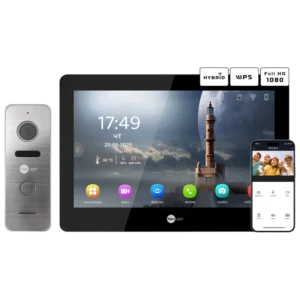 Neolight MEZZO Hybrid Black + PRIME FHD Silver з кутком Комплект відеодомофону