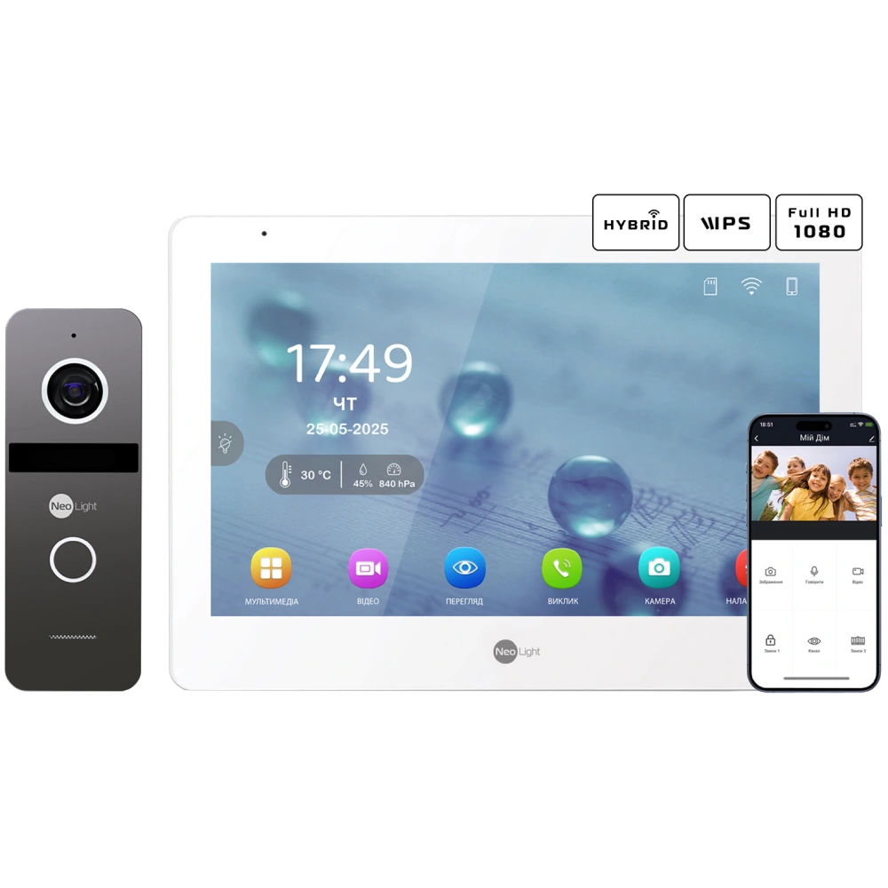 Neolight MEZZO Hybrid + SOLO FHD Graphite Комплект відеодомофону
