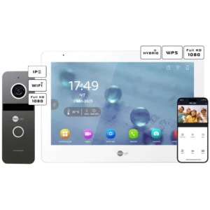 Neolight MEZZO Hybrid + SOLO IPW Graphite з кутком, PoE адаптер для панелі виклику Комплект відеодомофону