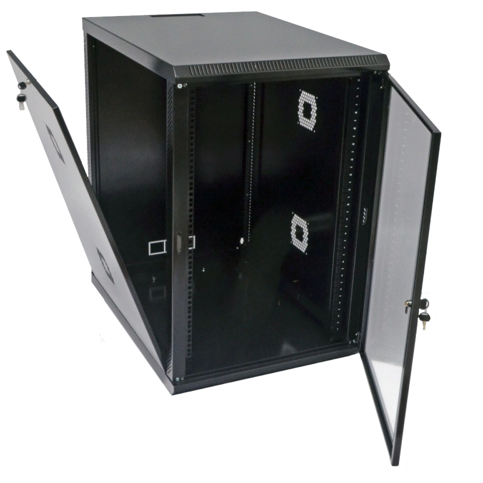 19", 18U Шафа 600х800х907мм, акрилове скло, чорна - Зображення 3