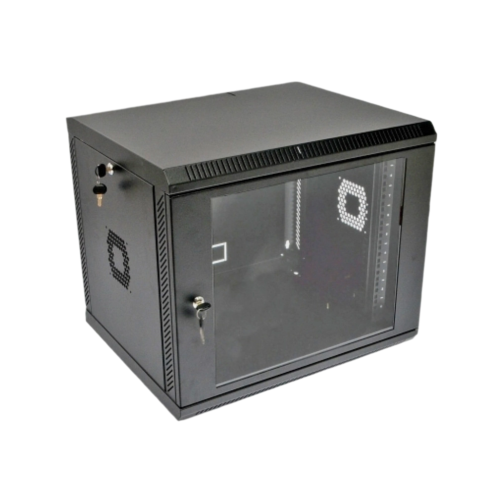 9U Шафа 19" , 600х500х507 мм (Ш*Г*В), акрилове скло, чорна