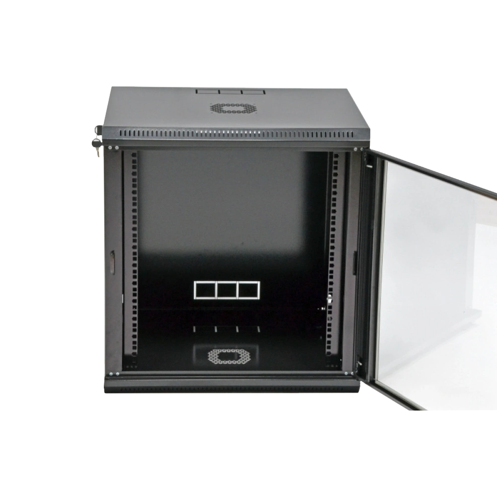 19"12U Шафа, 600x500x640мм (Ш*Г*В), економ,акрилове скло, чорна - Зображення 4