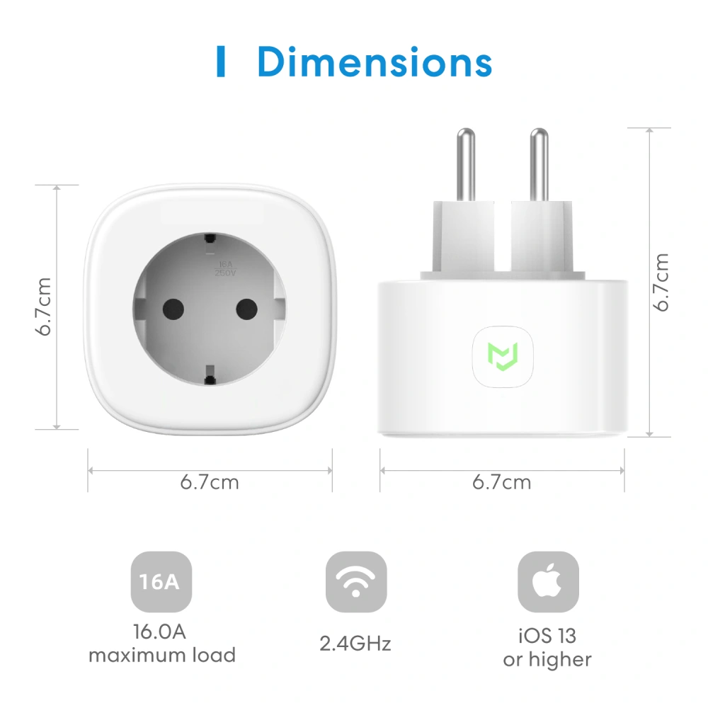 Meross MSS210HK(EU) Розумна WiFi розетка (1 pack) - Зображення 4