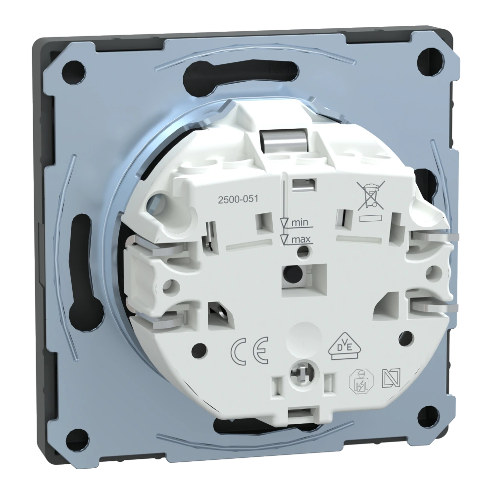 Schneider Electric Merten System Design MTN2300-6034 РОЗЕТКА з/к і шторкою АНТРАЦИТ - Зображення 3