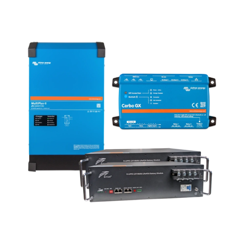 VictronEnergy MultiPlus-II + Ritar R-LFP51.2V100AH Система безперебійного живлення 4кВт 10,2кВт●год