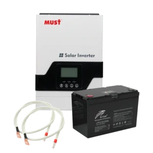 MUST PV18-1012VPM 100Ah Комплект акумулятор + інвертор, кабелі у подарунок