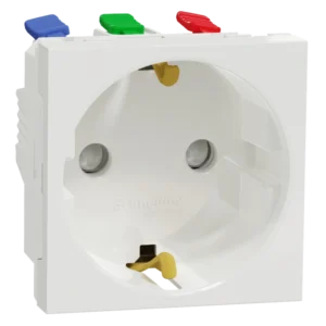 Schneider Electric New Unica NU305718 Розетка з з/к зі шторками 16А самозажимні клеми біла