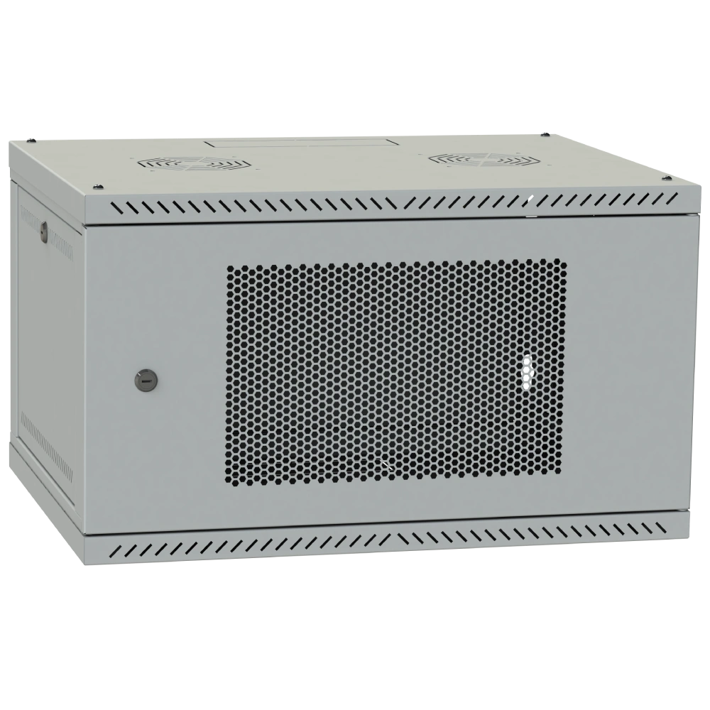 IPCOM 4U 600x600 двері перфорація (сіра) Шафа телекомунікаційна