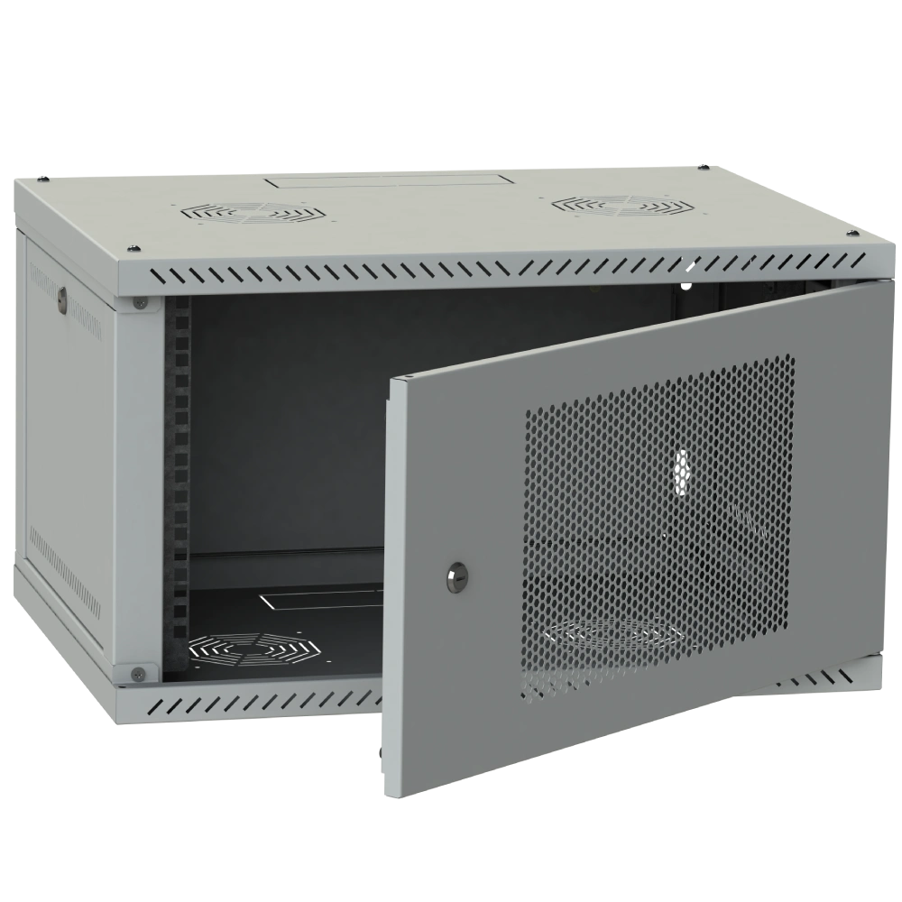 IPCOM 4U 600x350 двері перфорація (сіра) Шафа телекомунікаційна - Зображення 3