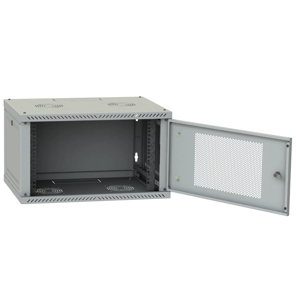 IPCOM 4U 600x350 двері перфорація (сіра) Шафа телекомунікаційна - Зображення 4