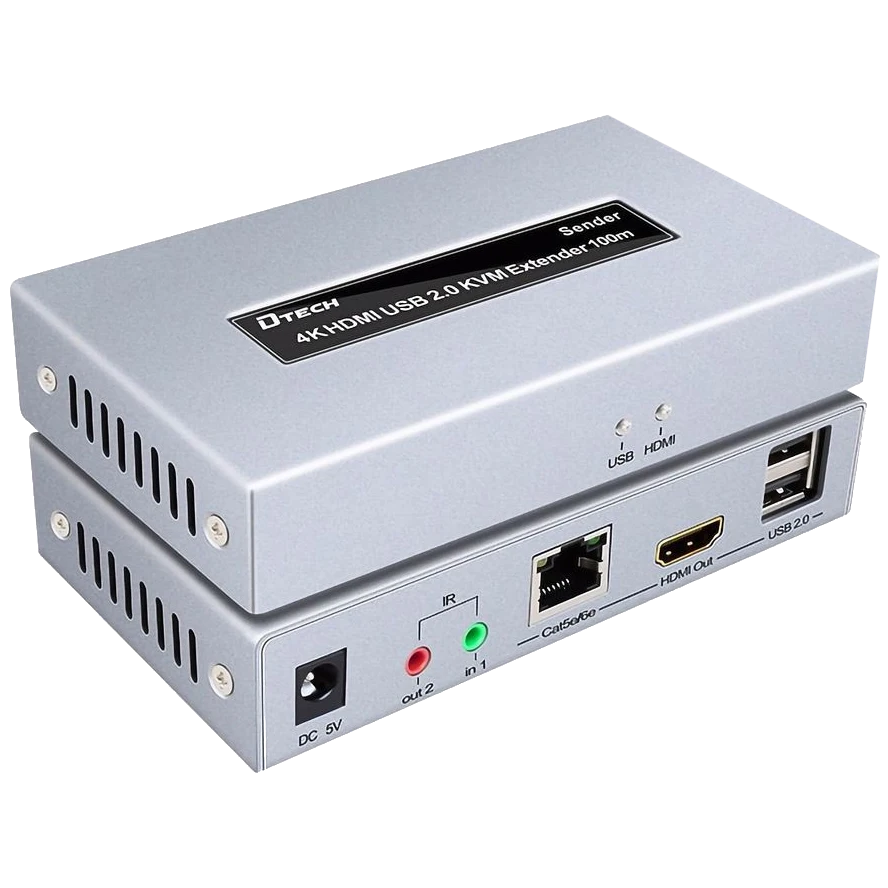 Dtech DT-7051 4K HDMI і USB 2.0 KVM 100м Модуль подовжувач
