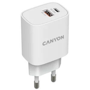 Canyon H-08 white (QC18W/PD 20W) Мережевий зарядний пристрiй