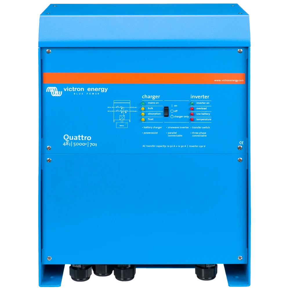 VictronEnergy Quattro 48/5000/70-100/100 однофазний чиста синусоїда Інвертор