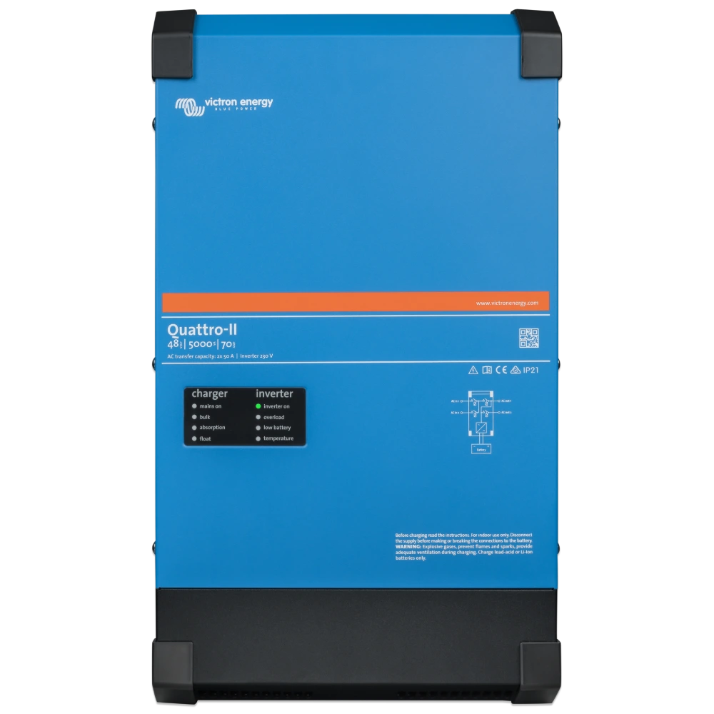 VictronEnergy Quattro-II 48/5000/70-50/50 однофазний чиста синусоїда Інвертор