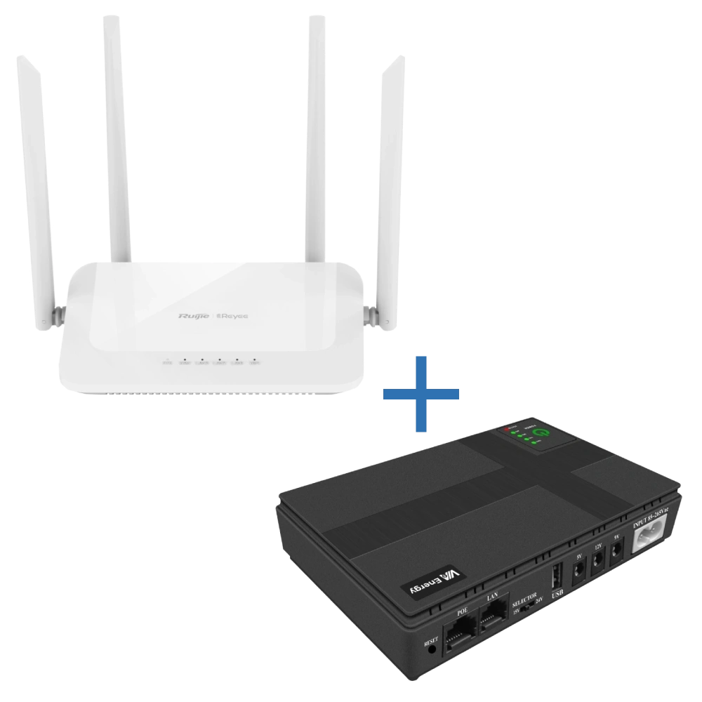 VIA Energy Mini UPS + RG-EW1200 Комплект маршрутизатор та джерело безперебійного живлення