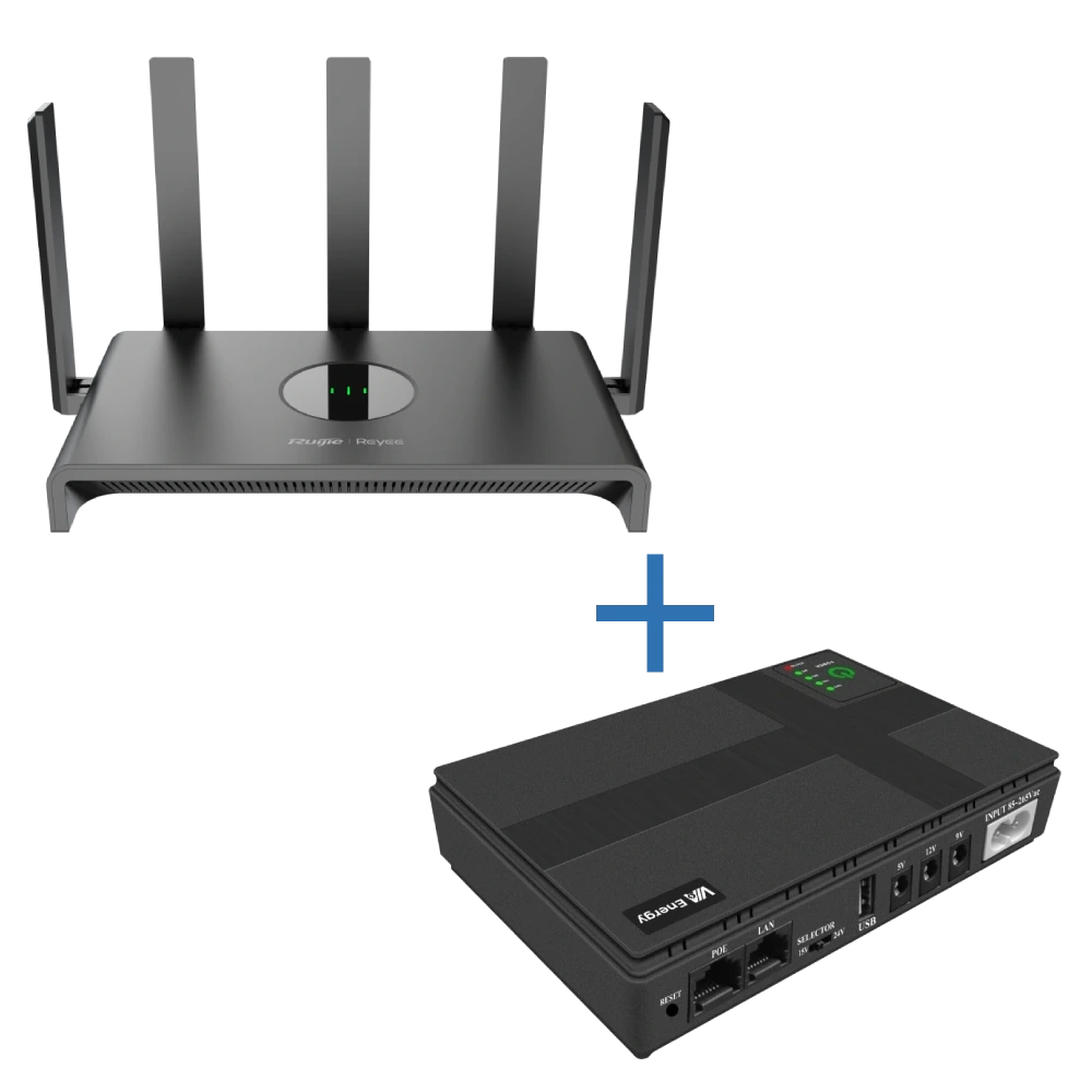 Ruijie Reyee RG-EW1300G Wi-Fi 5 + VIA Energy Mini UPS Комплект маршрутизатора та джерело безперебійного живлення