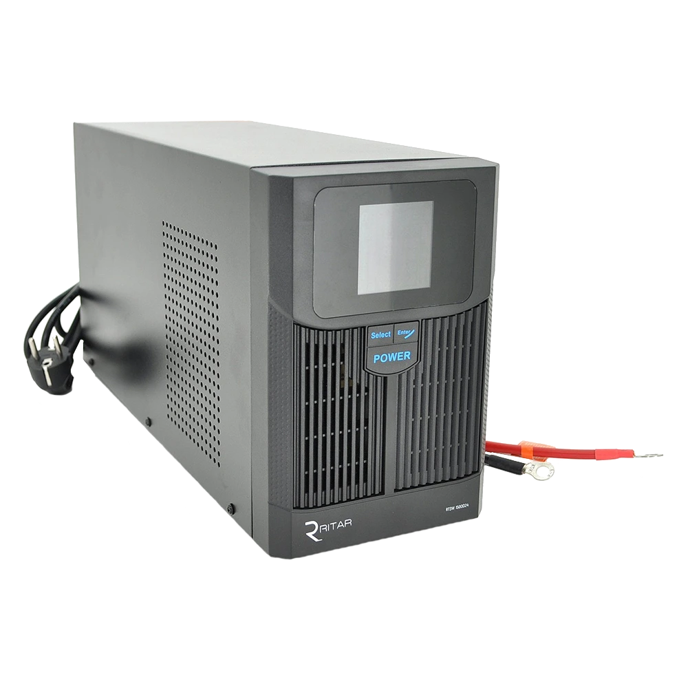 RITAR RTSW-1500 LCD 1500VA 24В ДБЖ з правильною синусоїдою під зовнішній АКБ