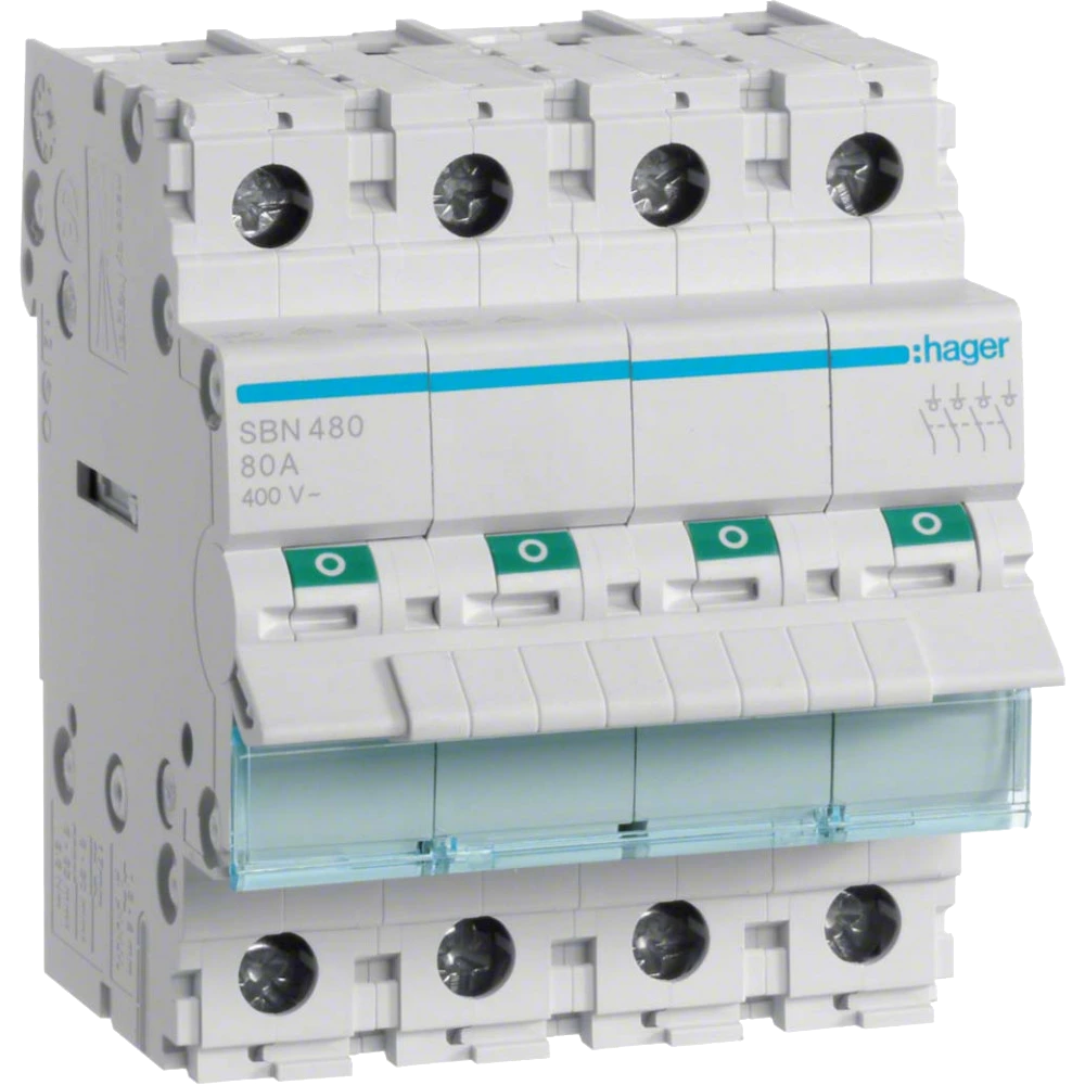 Hager SBN480 Вимикач навантаження 4-полюсний 80А/400В