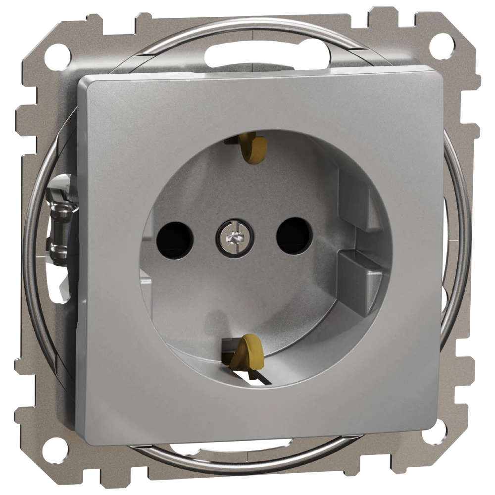 Schneider Electric Sedna Design & Elements SDD113022 з заземленням та шторками Розетка