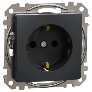 Schneider Electric Sedna Design & Elements SDD114022 Розетка з заземленням та зі шторками Чорний Sedna Design