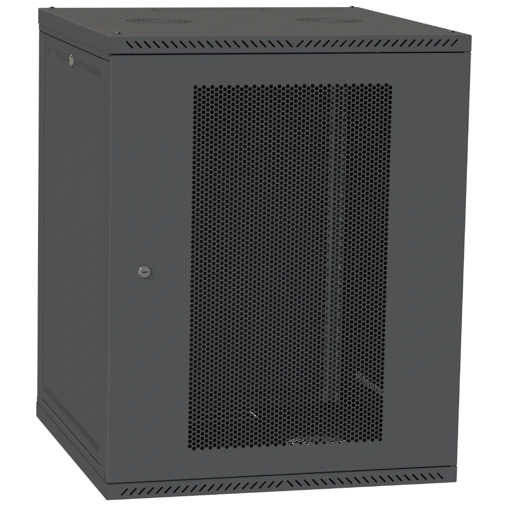 IPCOM СН-15U 600х450 перфорація RAL9005 Шафа серверна
