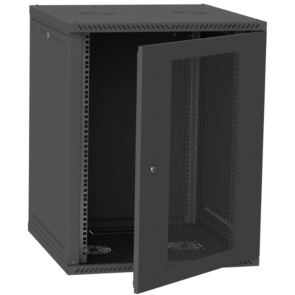 IPCOM СН-15U 600х450 перфорація RAL9005 Шафа серверна - Зображення 3