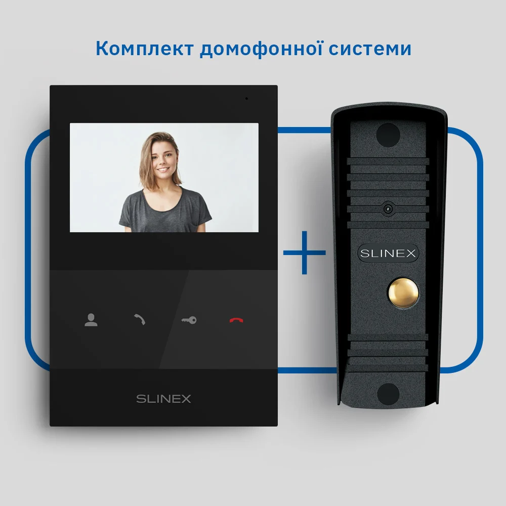 Slinex ML-16HD(Black)+SQ-04M(Black) Комплект відеодомофону - Зображення 3