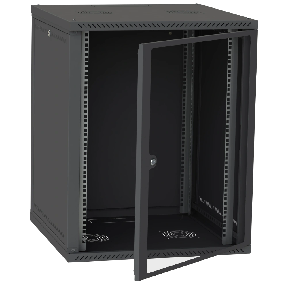 IPCOM СН-15U 600х450 скло RAL9005 Шафа серверна - Зображення 3