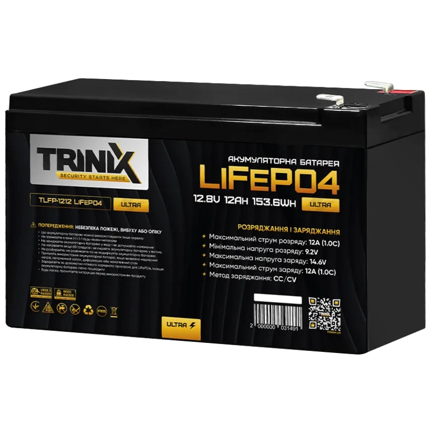 TRINIX TLFP-1212 Ultra 12А•г 12В Літієва акумуляторна батарея
