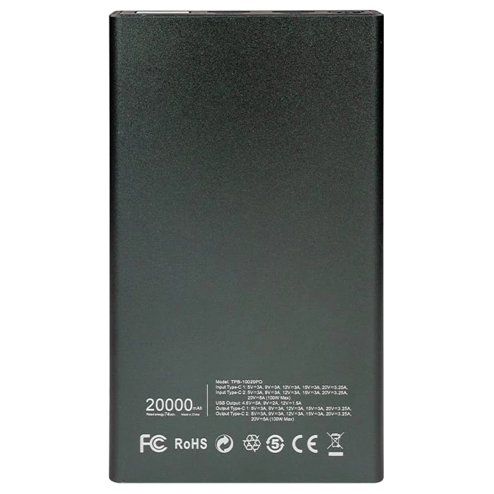 Trinix TPB-10020PD Grey PPS 20 000 мА•г Повербанк - Зображення 3