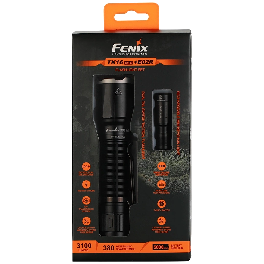 Fenix TK16 V2.0 + E02R Ліхтарі ручні комплект