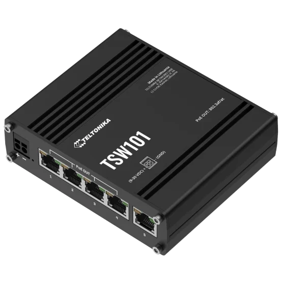 Teltonika TSW101 POE+ для використання в транспорті Комутатор 5 портів некерований - Зображення 3